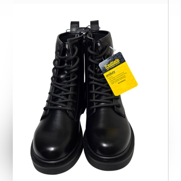 Tredsafe Women's Raven Slip Resistant Black Lace-Up Ankle Boots - Picture 8 of 8